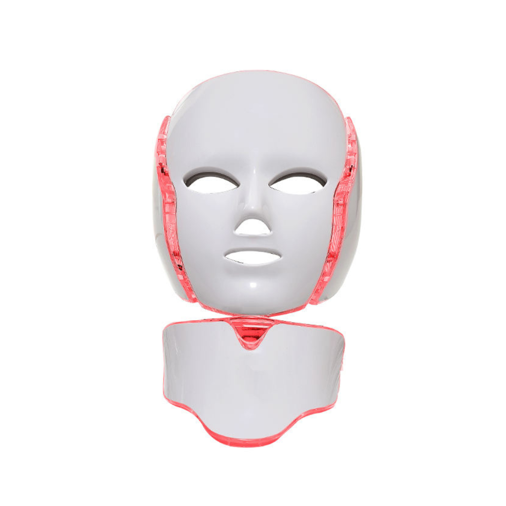 LED Face and Neck Rejuvenation Mask with 7 Light Modes and Microcurrent Heads