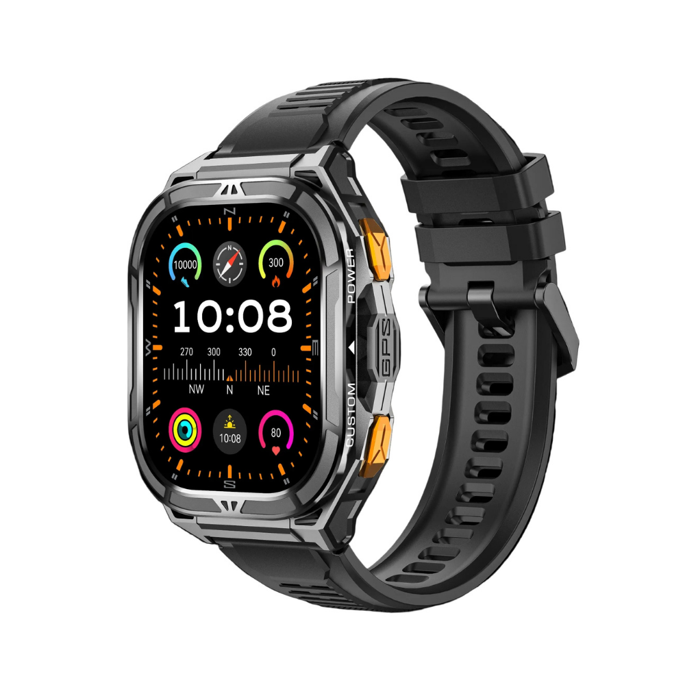 1.96" Touch Screen Smart Watch with Waterproof Design, Fitness Tracking & App Support