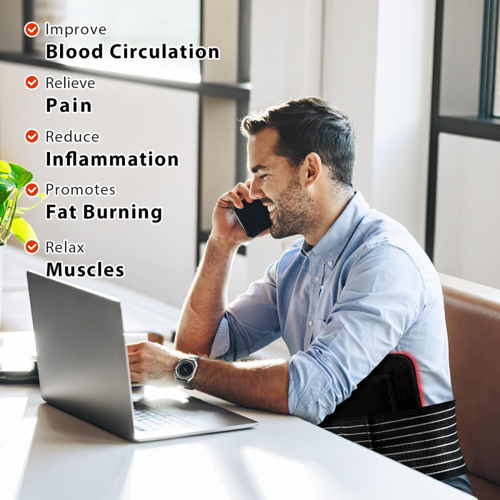 Wired Red Light Therapy Waist Belt 660/850nm with 120 LEDs for Pain Relief and Body Care