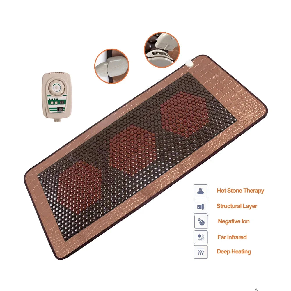 Portable Infrared Therapy Mat with Jade & Tourmaline Stones – Pain Relief and Relaxation