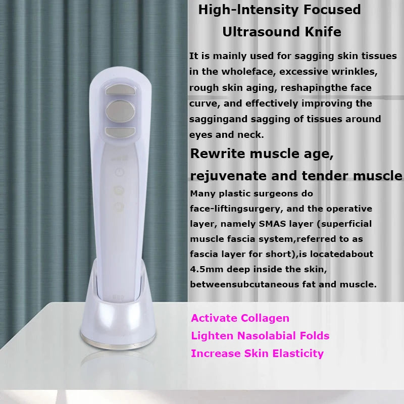 Portable Ultrasonic EMS Facial Massager with RF Lifting & Skin Tightening