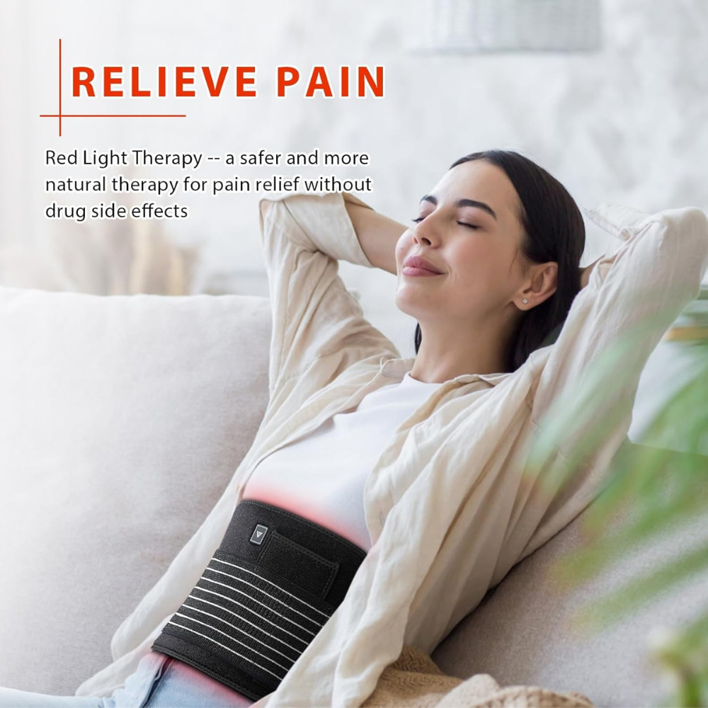 Wired Red Light Therapy Waist Belt 660/850nm with 120 LEDs for Pain Relief and Body Care