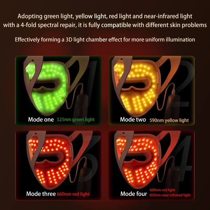 LED Facial Therapy Mask With 4 Modes