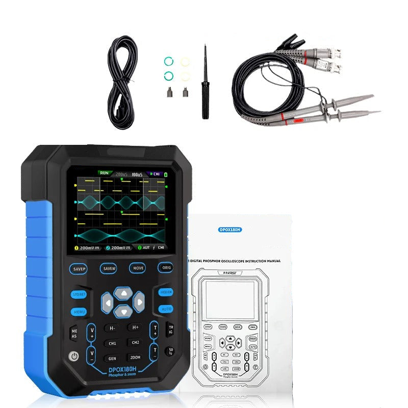 Handheld Dual Channel Oscilloscope with 20MHz Signal Generator, 2.8" IPS Display