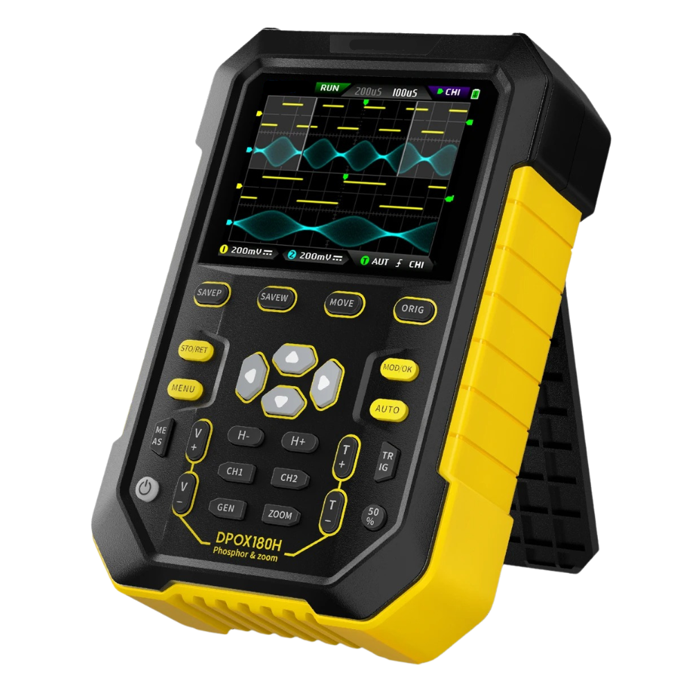 Handheld Dual Channel Oscilloscope with 20MHz Signal Generator, 2.8" IPS Display