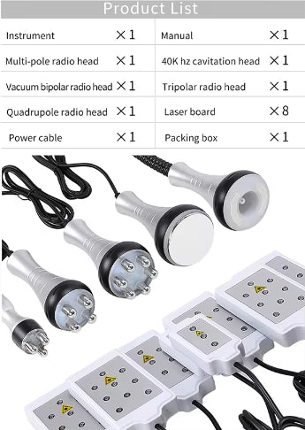 Professional 40K Cavitation & Multipolar RF Machine for Body Sculpting & Skin Tightening – White