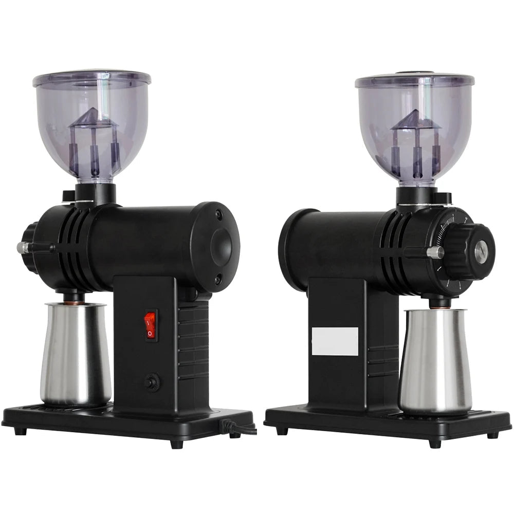 10-Step Stainless Steel Espresso Grinder with 60mm Flat Burrs 220V Black