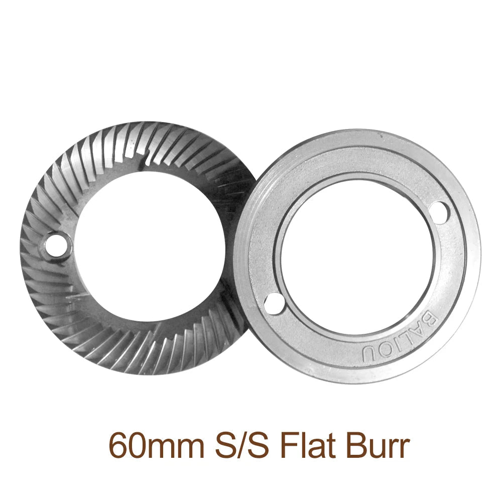 10-Step Stainless Steel Espresso Grinder with 60mm Flat Burrs 220V Black