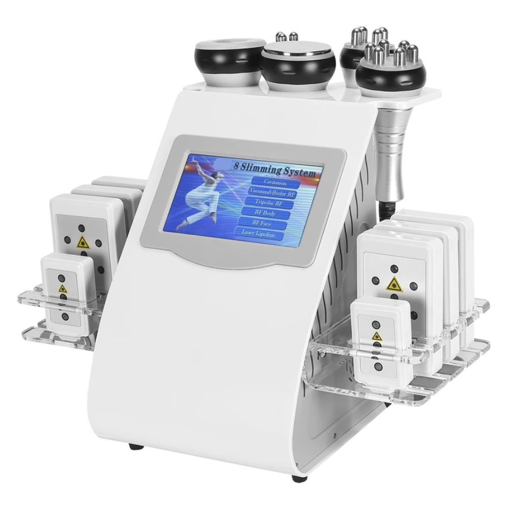 6-in-1 Cavitation & RF Skin Tightening Machine with Lipo Laser – White