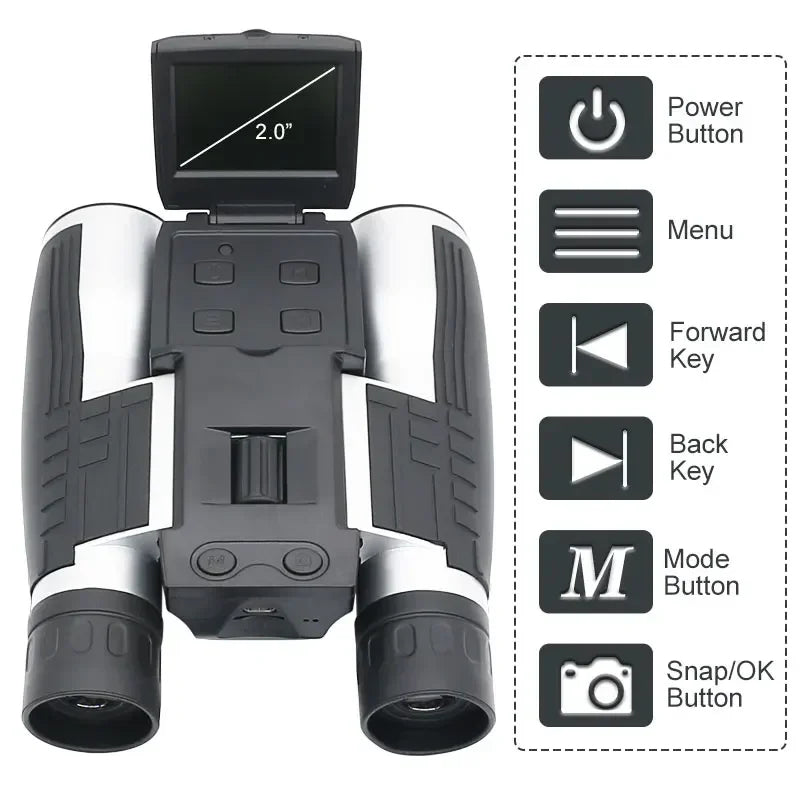 1. 12x32 Digital Telescope with 2" LCD Screen for Photo & Full HD Video Recording