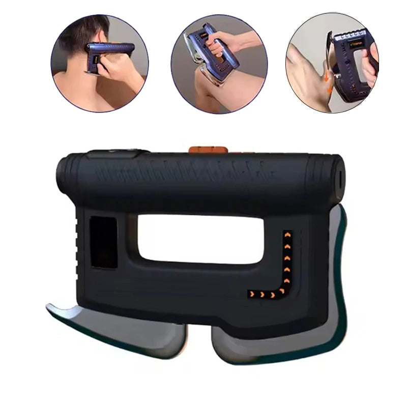 Portable Fascia Gun with Gua Sha Scraping, EMS and Heating Back Massager