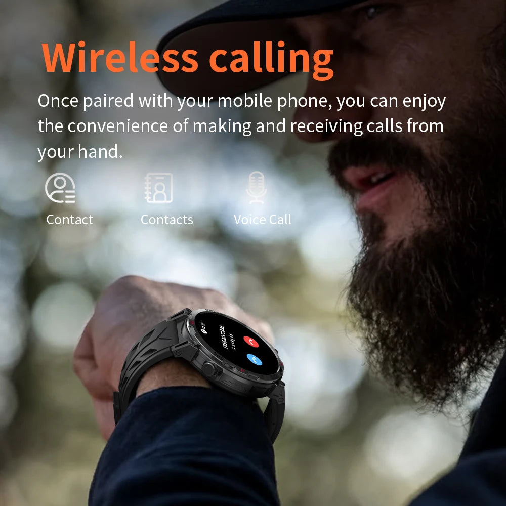 1.56" Touch Screen Smart Watch with Fitness Tracking, Long Battery Life, 3ATM Rated