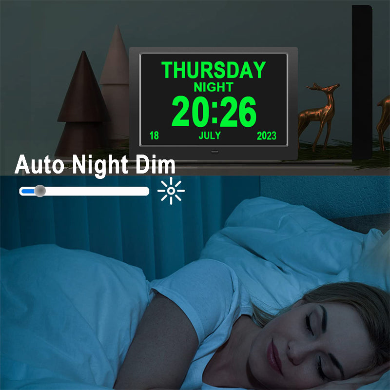 10-Inch WiFi Digital Clock with Weather Display, Auto Time Sync & Remote Control