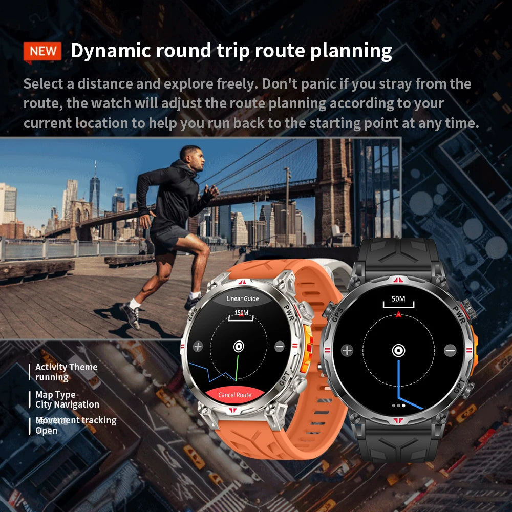 1.56" Touch Screen Smart Watch with Fitness Tracking, Long Battery Life, 3ATM Rated