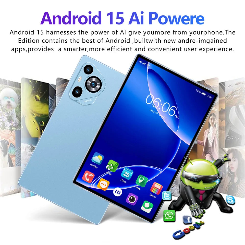 10-Inch HD Android Tablet with 8-Core Processor, Dual Cameras & Long Battery Life