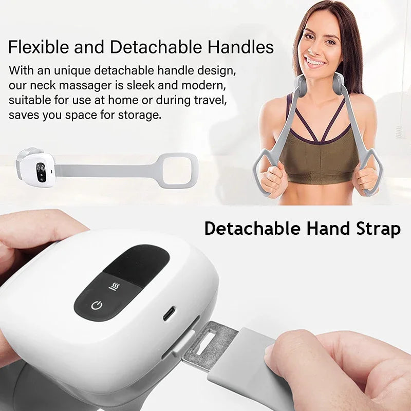 Portable Electric Neck Massager with Infrared Heat and Muscle Relaxation Functions