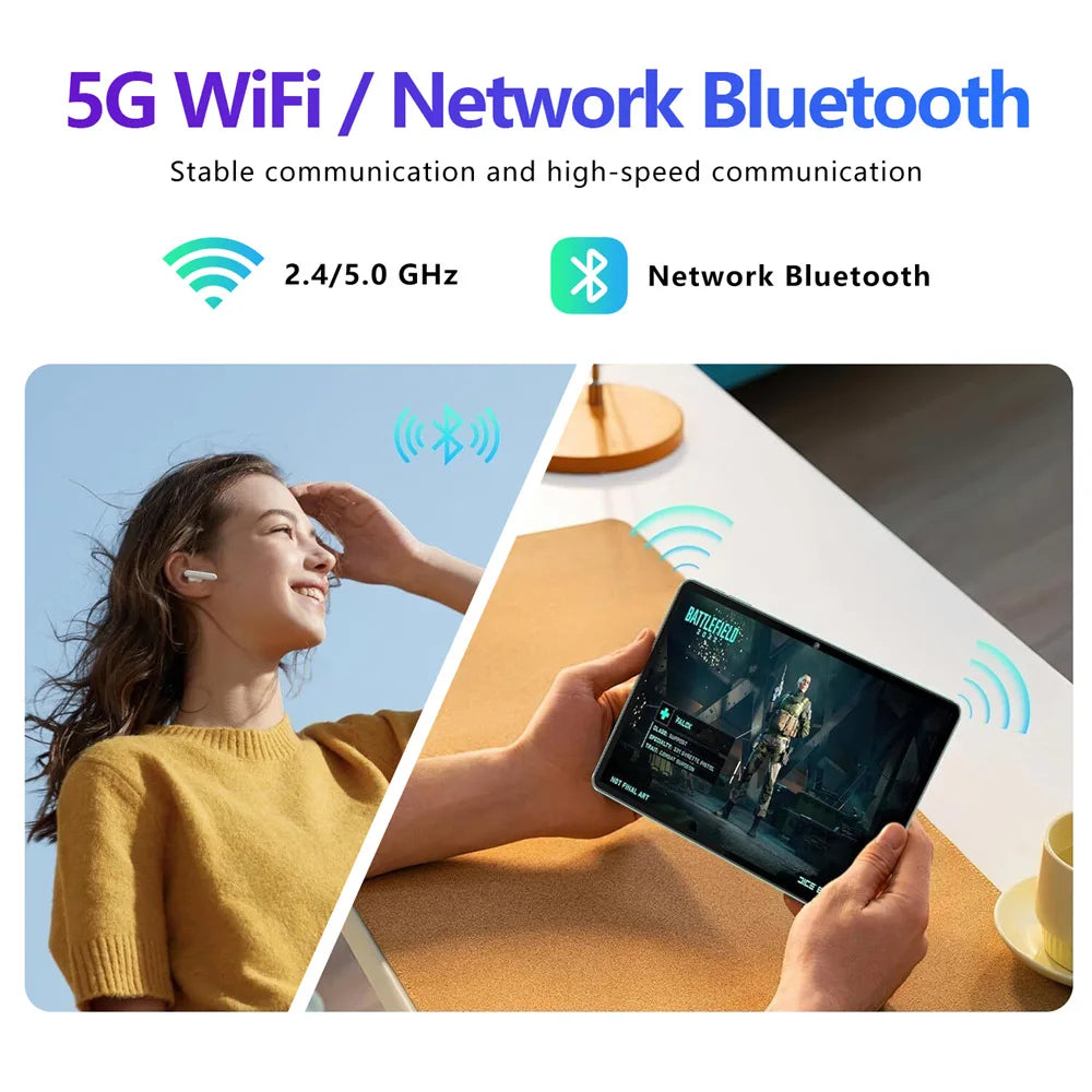 10-Inch HD Android Tablet with 8-Core Processor, Dual Cameras & Long Battery Life