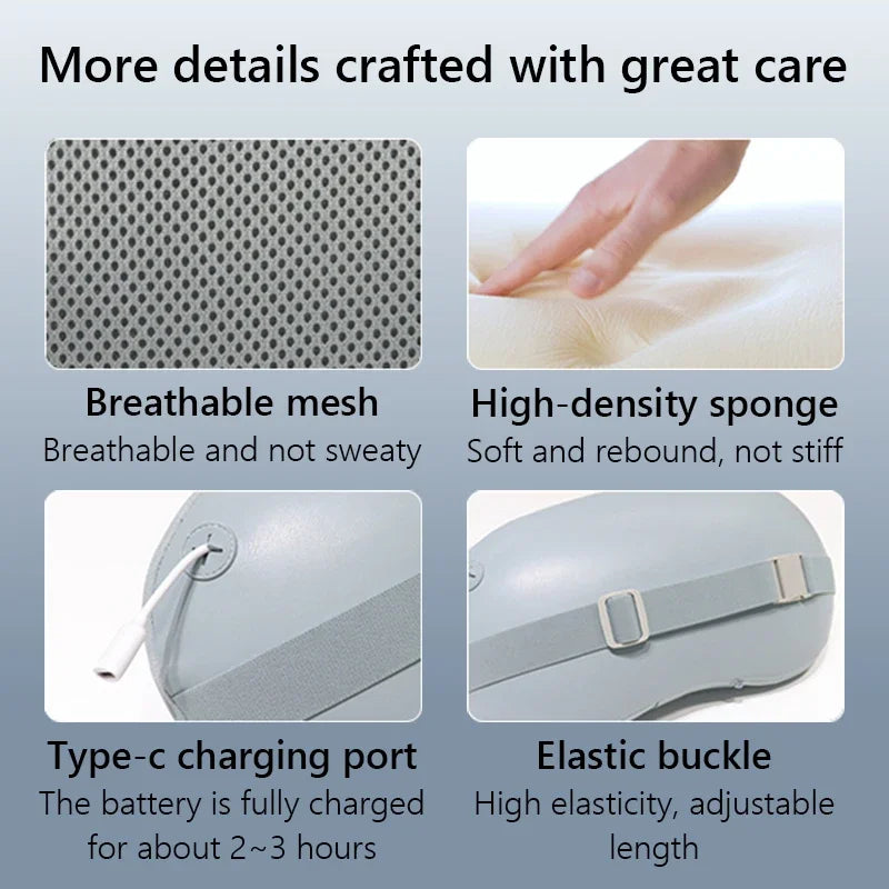 Heated Vibration Neck Pillow Massager with Remote Control – Peacock Blue