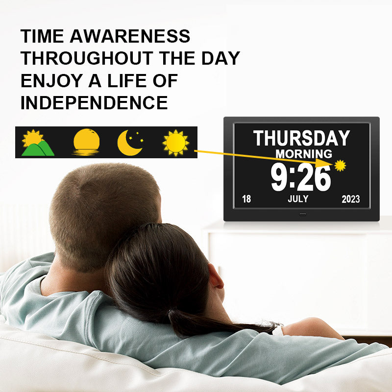 10-Inch WiFi Digital Clock with Weather Display, Auto Time Sync & Remote Control