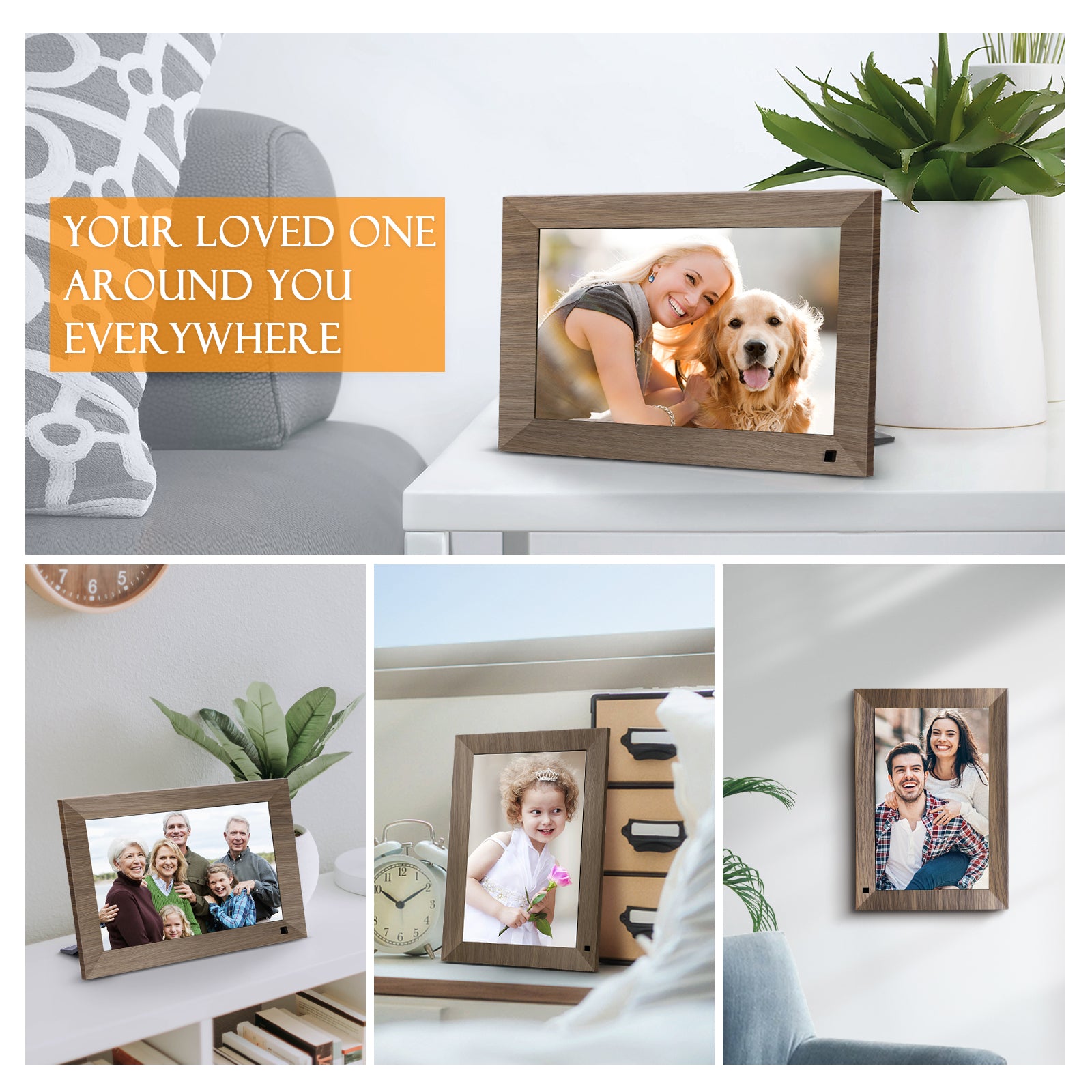 10.1 Inch WiFi Digital Photo Frame with Touch Screen, Motion Sensor & Auto Rotate