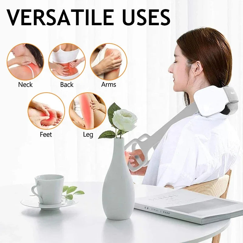 Portable Electric Neck Massager with Infrared Heat and Muscle Relaxation Functions
