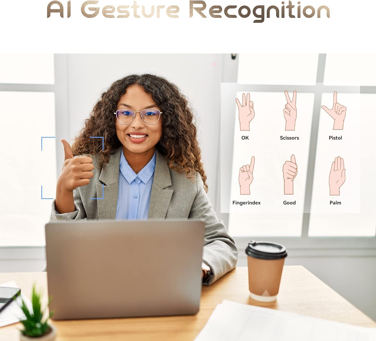 1080P PTZ Webcam with 5x Zoom and Wide-Angle Lens for Meetings and Online Classes