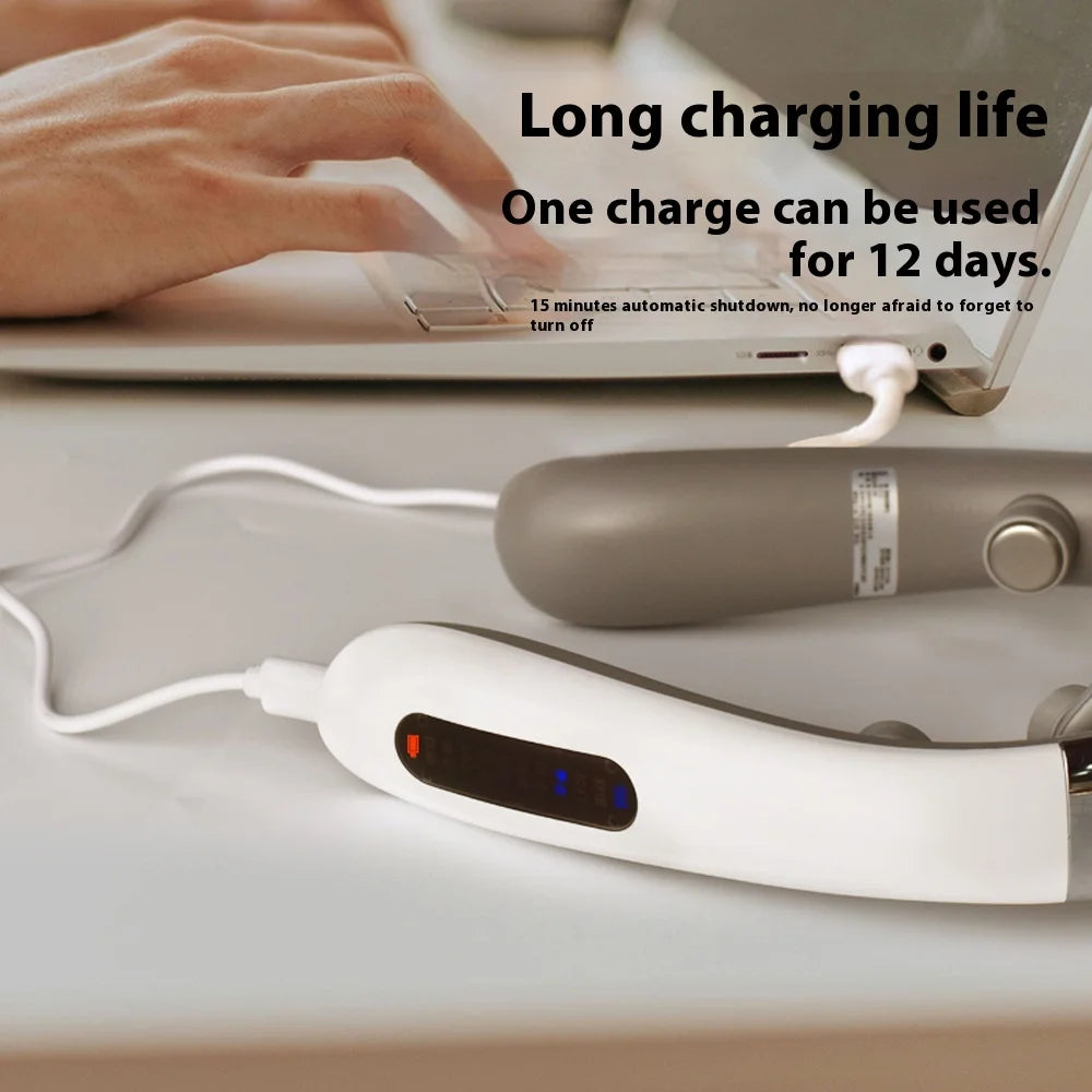 Wireless Shiatsu Neck & Shoulder Massager with Heating and Multi-Mode Relief