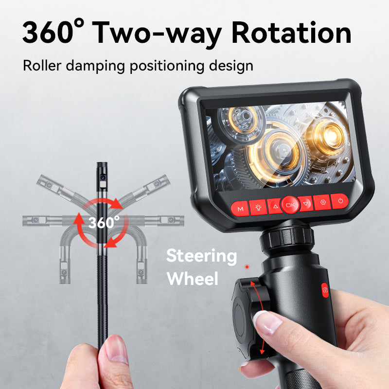 1080p Dual Lens Inspection Camera with 4.3" Display – Waterproof Industrial Borescope