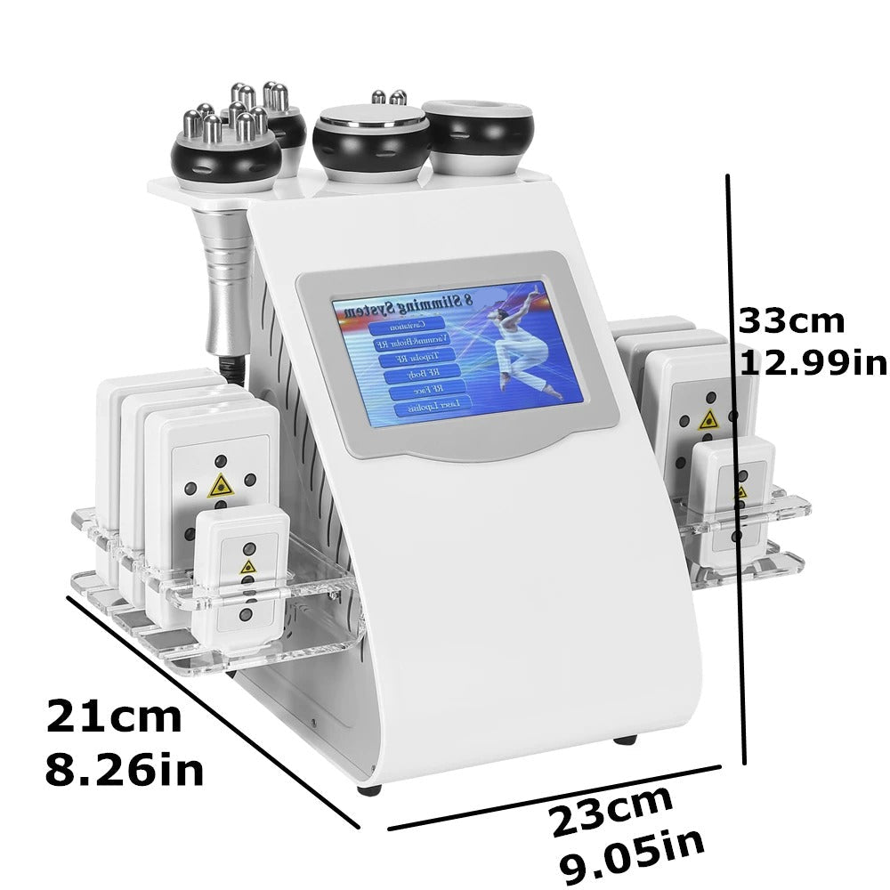 6-in-1 Cavitation & RF Skin Tightening Machine with Lipo Laser – White