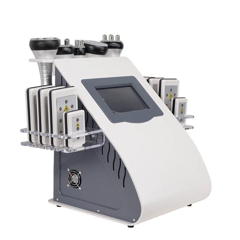Portable 6-in-1 Cavitation & Radio Frequency Body Slimming Machine with Vacuum RF – White