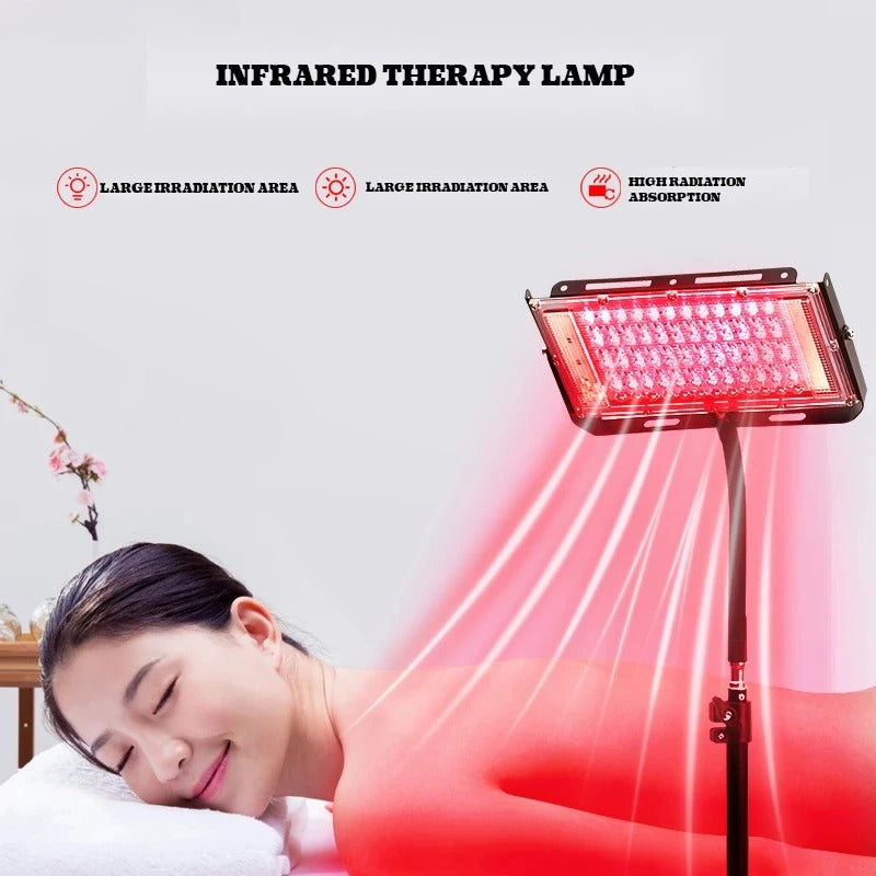 75-LED Red & Near Infrared Light Therapy Lamp with Adjustable Stand for Pain Relief & Skin Care