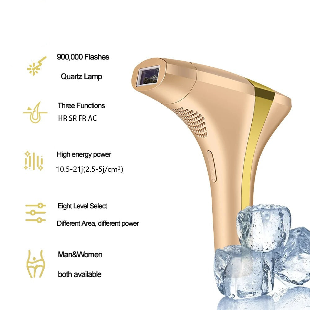 Permanent IPL Hair Removal with Skin Rejuvenation & Acne Care, 8 Energy Levels Golden