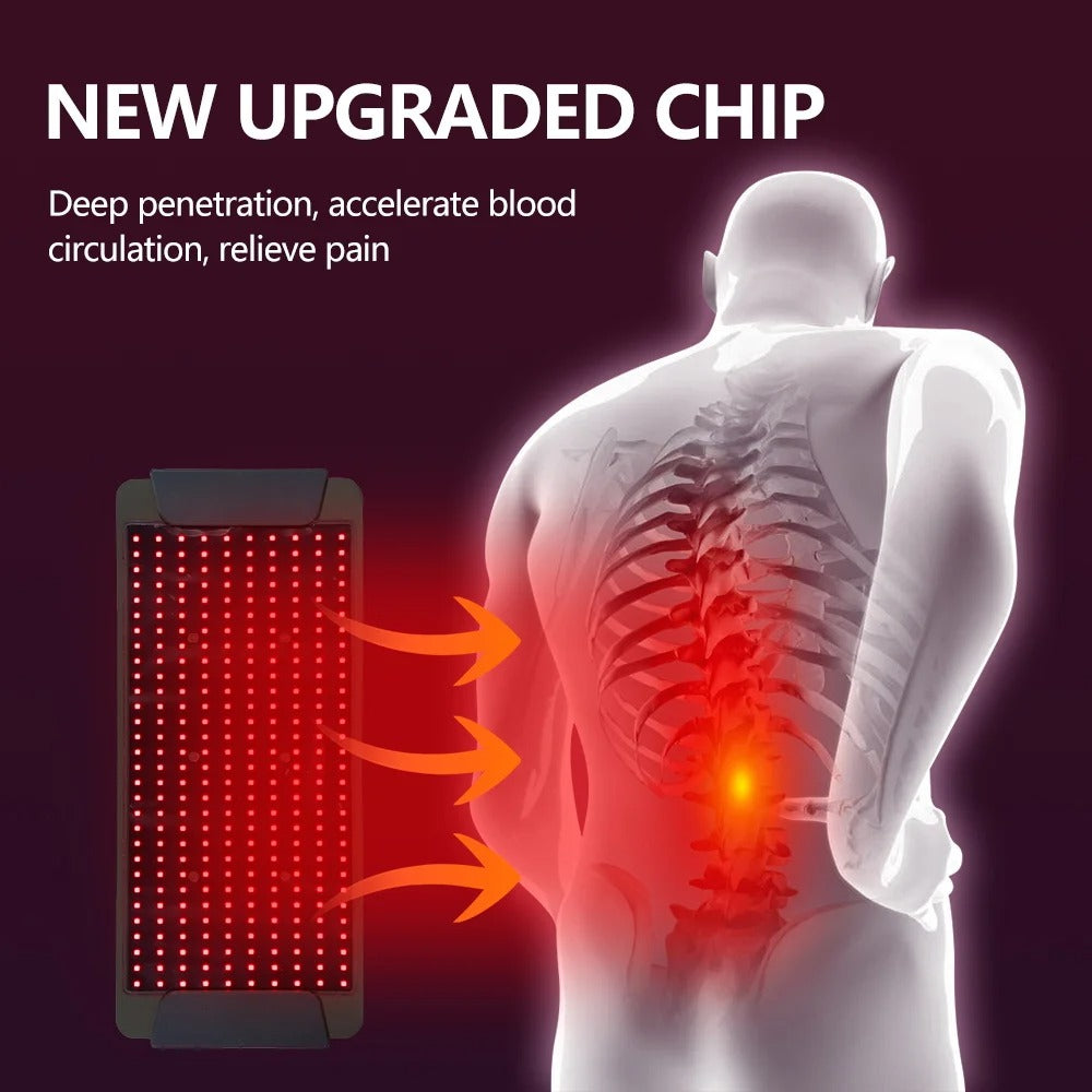 Portable LED Light Therapy Device for Lumbar Support and Skin Rejuvenation