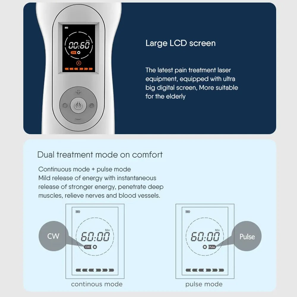 Portable Cold Laser Therapy Device 1300mW – Cordless Rechargeable Pain Relief Machine