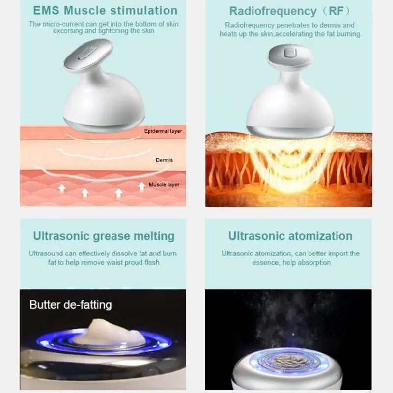 Portable Ultrasonic RF Cavitation Slimming Massager with EMS & LED Light