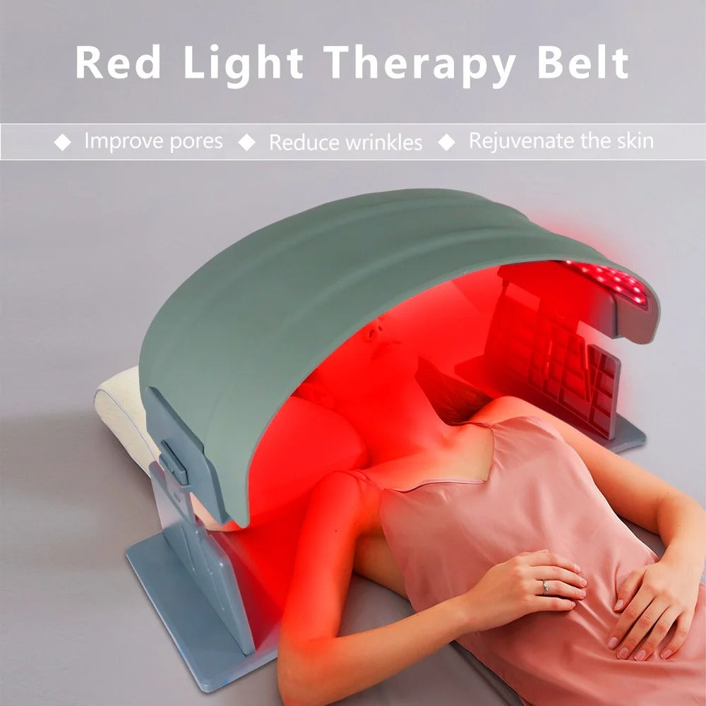 Portable LED Light Therapy Device for Lumbar Support and Skin Rejuvenation