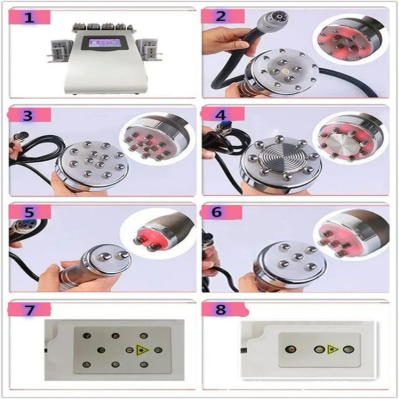 Professional 6-in-1 RF & Lipo Laser Body Slimming Machine – White