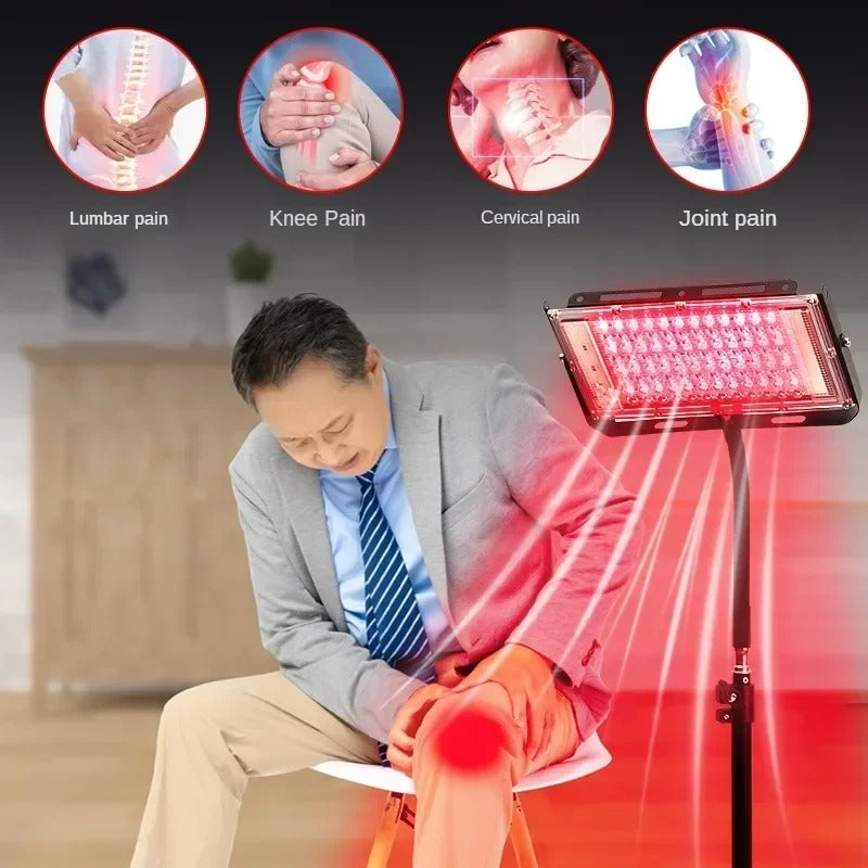 75-LED Red & Near Infrared Light Therapy Lamp with Adjustable Stand for Pain Relief & Skin Care