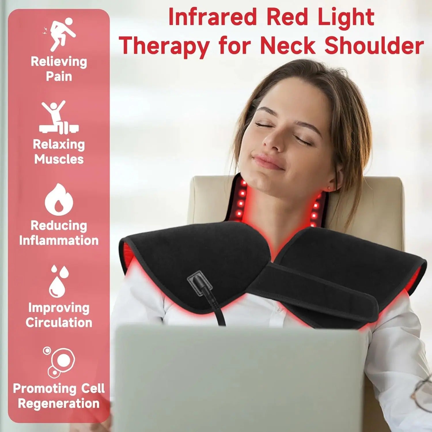 Adjustable Red Light Therapy Pad with 288 LEDs for Muscle Pain & Tissue Repair