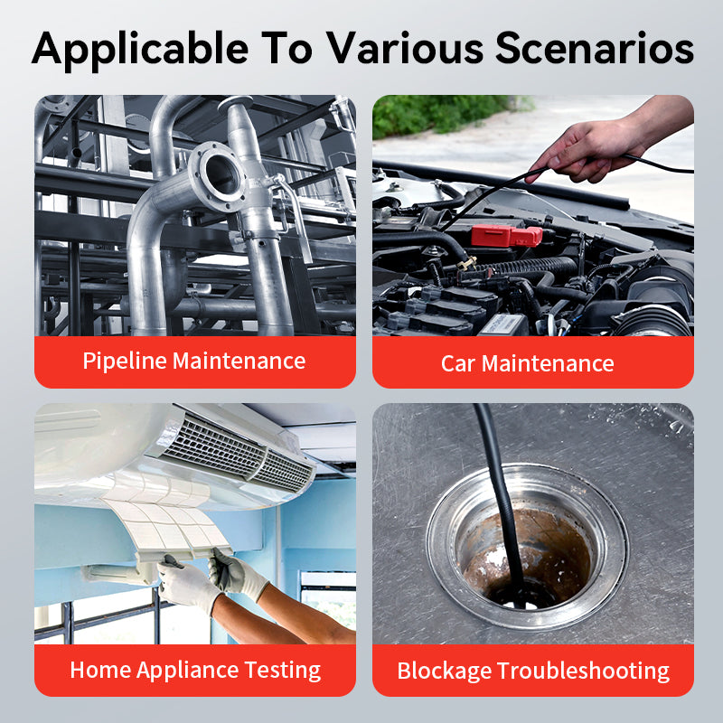 1080p Dual Lens Inspection Camera with 4.3" Display – Waterproof Industrial Borescope