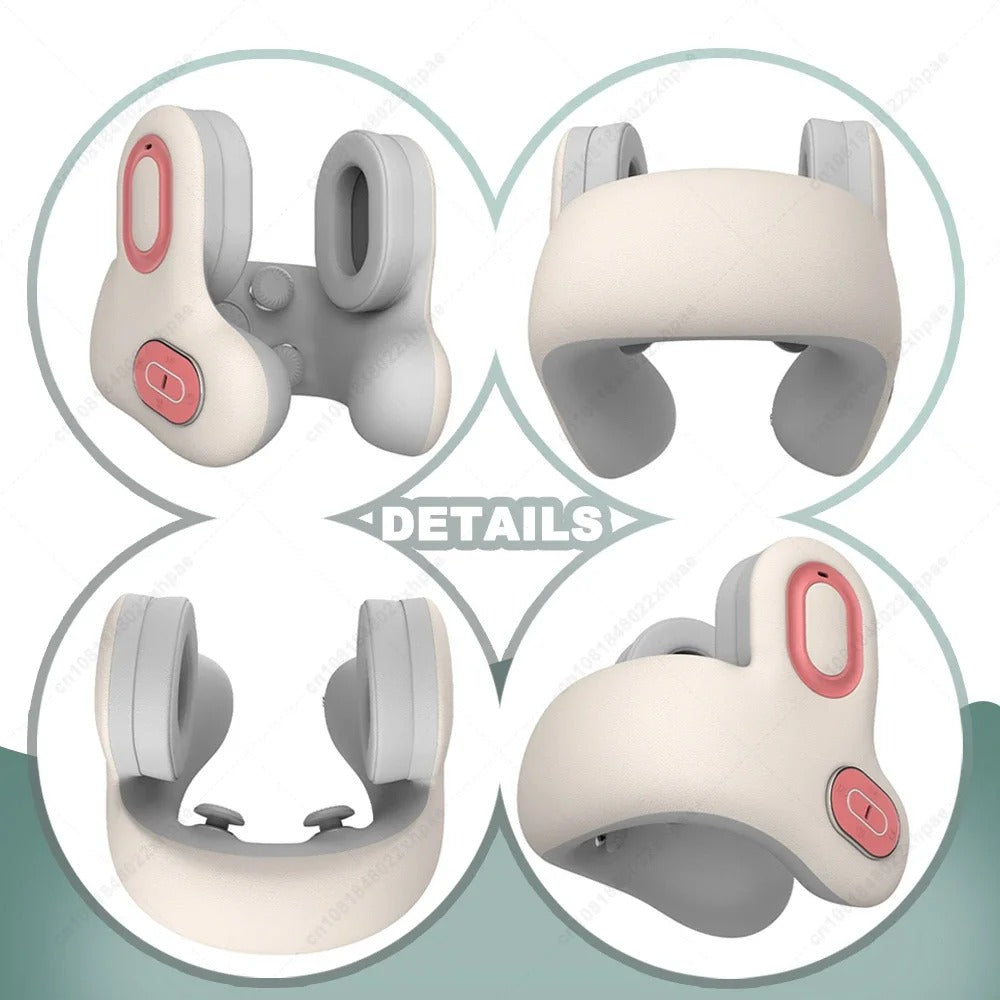 Rechargeable 3-in-1 Neck Massager Travel Pillow with Heat Therapy & Bluetooth Music
