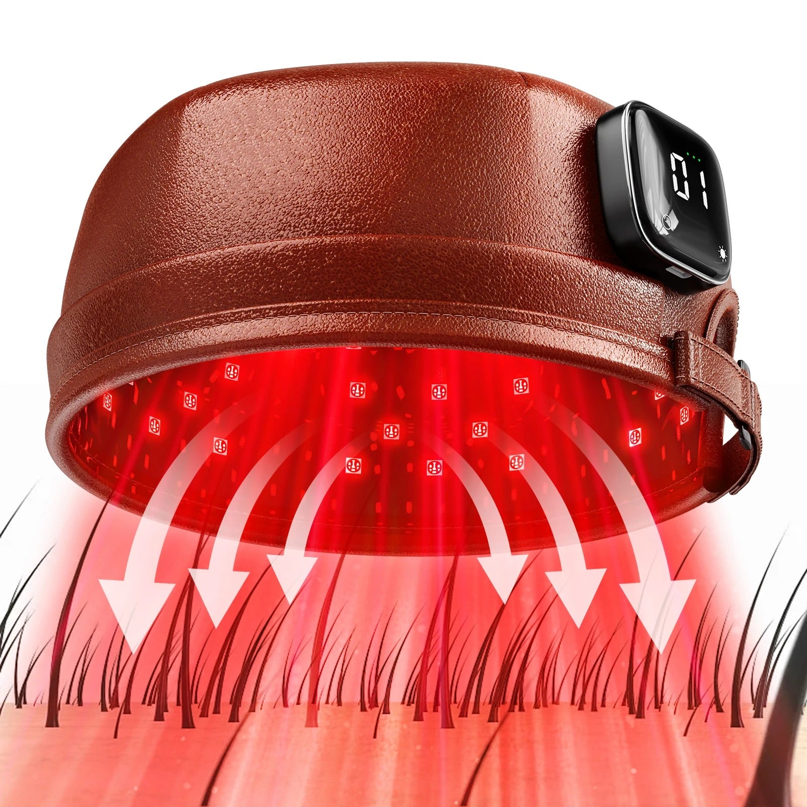 Portable Laser Hair Regrowth Cap 660nm/850nm, Cordless 3000mAh Red Light Therapy for Thinning Hair