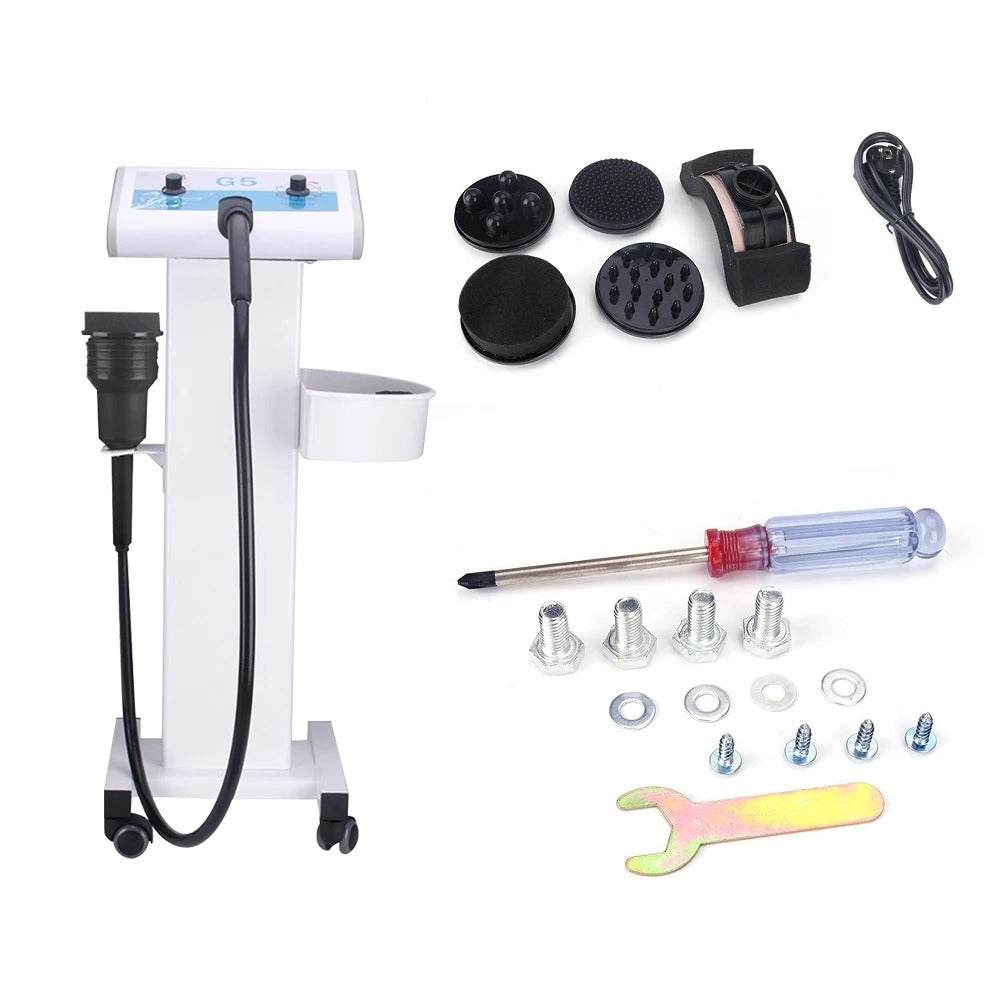 Body Slimming and Relaxation Device with 5 Interchangeable Heads and Trolley Stand White